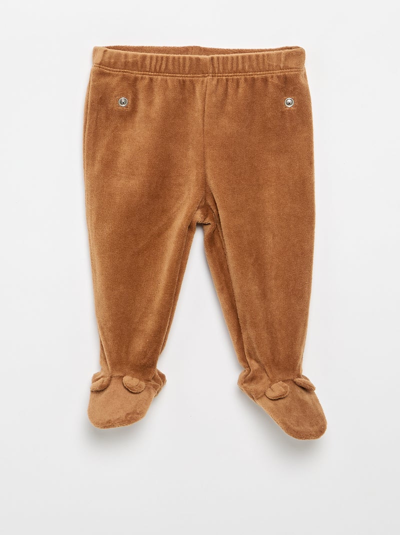Pijama de 2 piezas de terciopelo Marron - Kiabi