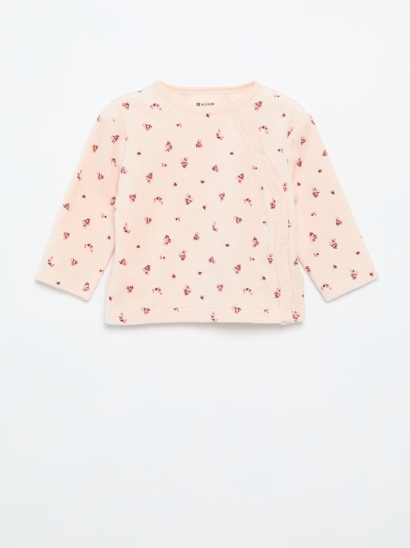 Pijama de 2 piezas de terciopelo Rosa - Kiabi