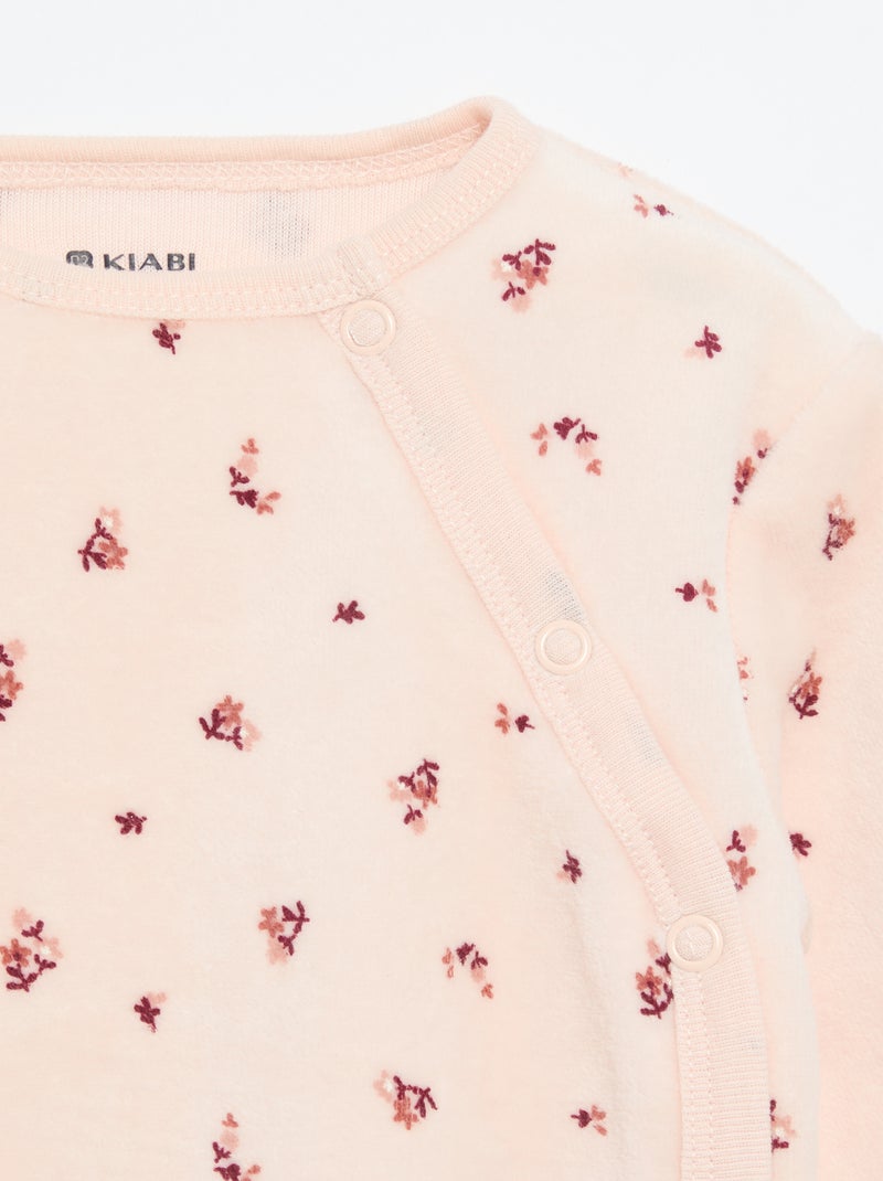 Pijama de 2 piezas de terciopelo Rosa - Kiabi