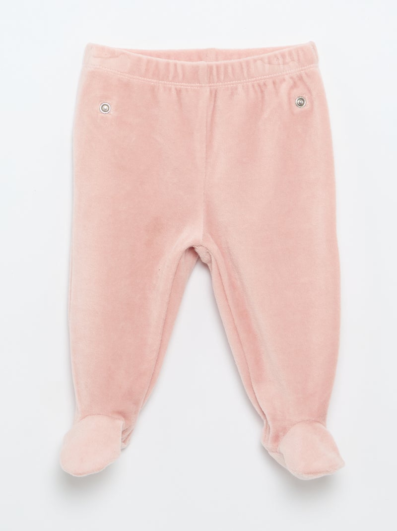 Pijama de 2 piezas de terciopelo Rosa - Kiabi
