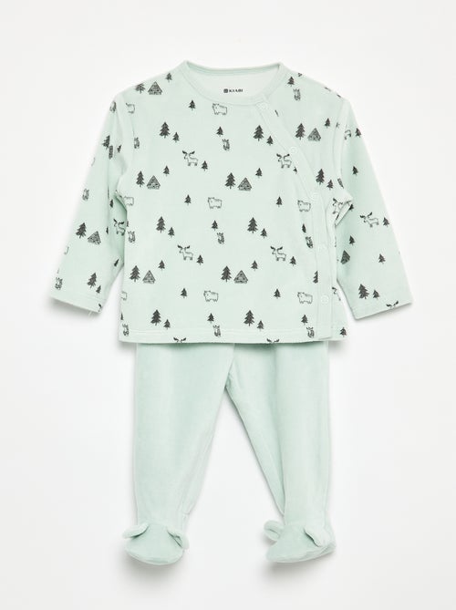 Pijama de 2 piezas de terciopelo - Kiabi