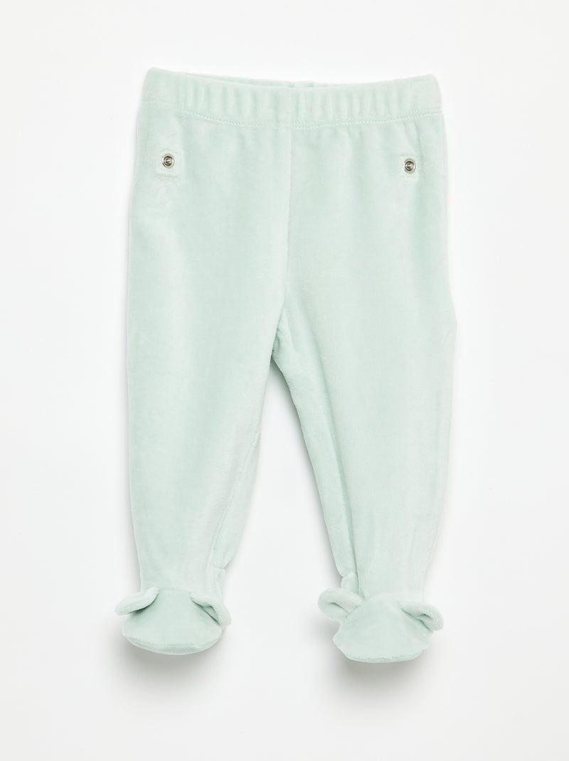 Pijama de 2 piezas de terciopelo Verde claro - Kiabi