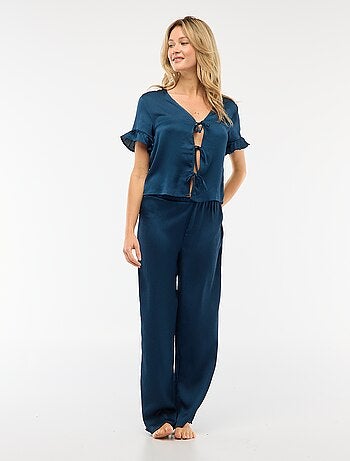 Pijama de 2 piezas en malla crepé