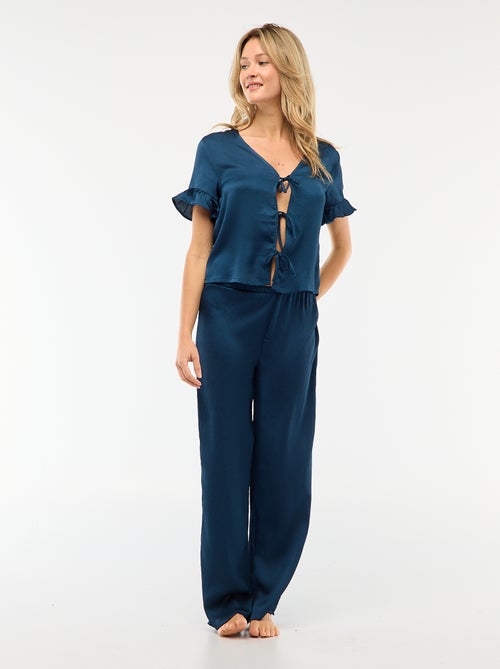 Pijama de 2 piezas en malla crepé - Kiabi