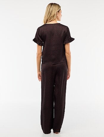 Pijama de 2 piezas en malla crepé