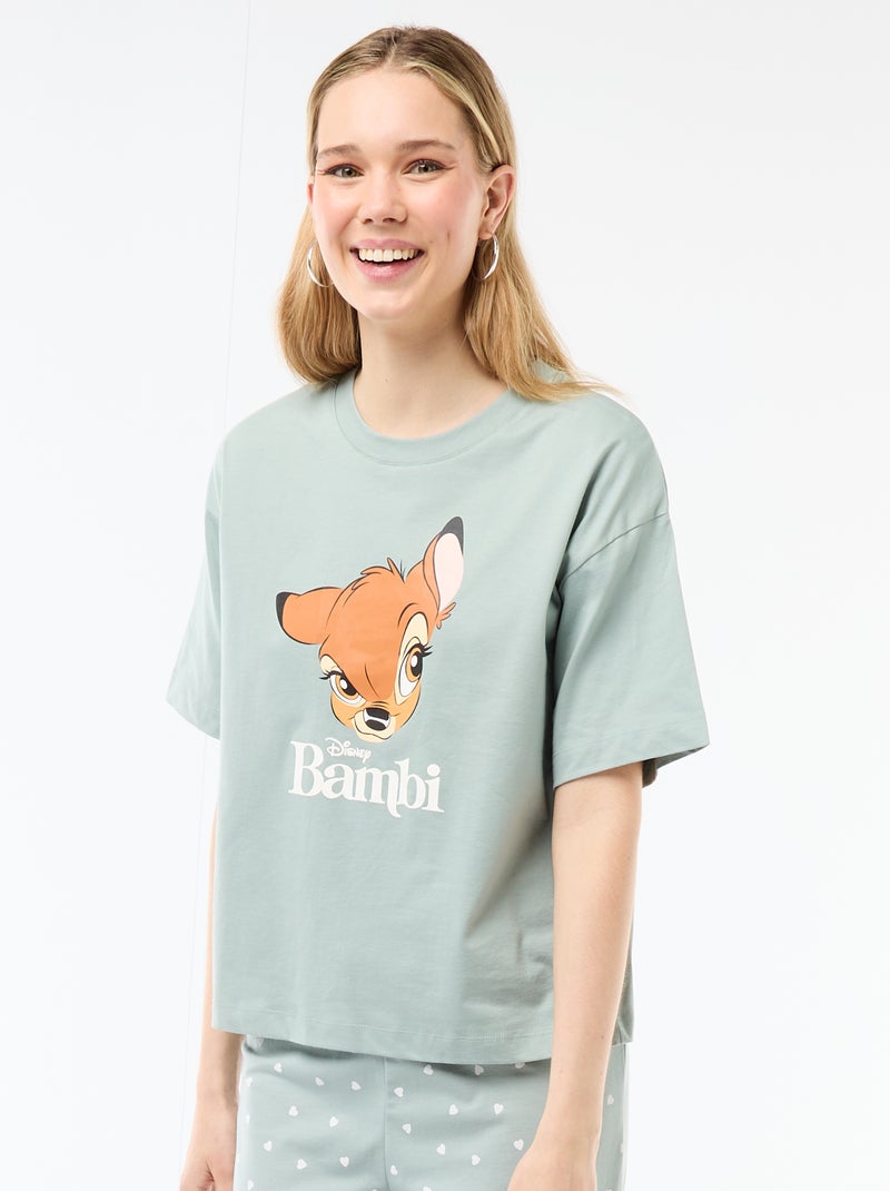 Pijama de 2 piezas estampado 'Bambi' Verde - Kiabi