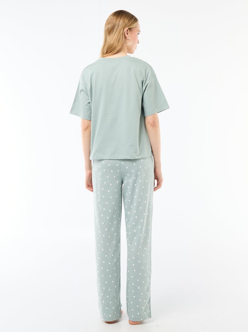 Pijama de 2 piezas estampado 'Bambi' Verde - Kiabi