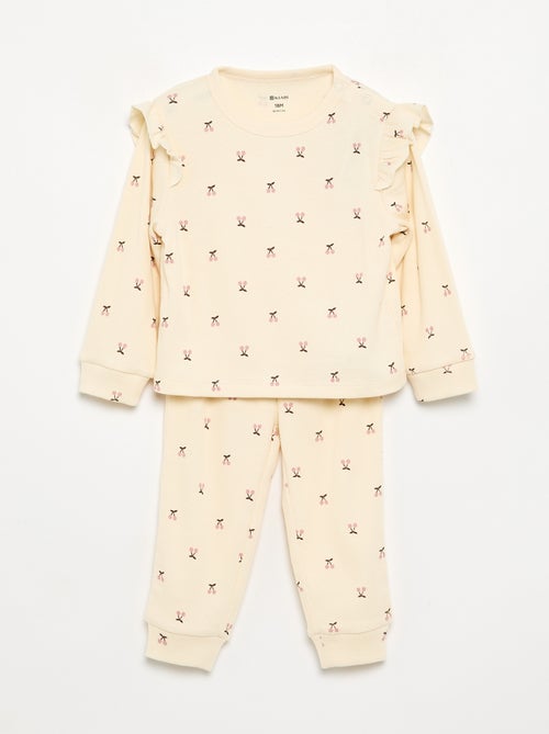 Pijama de 2 piezas estampado de canalé - Kiabi
