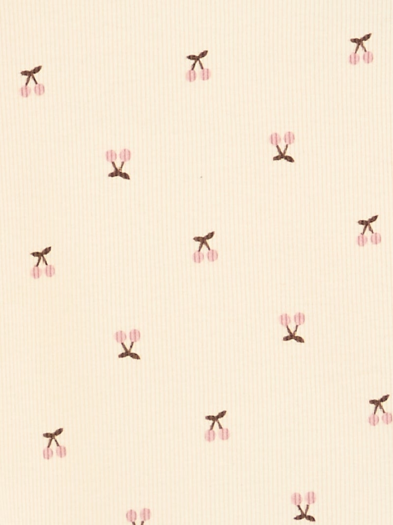 Pijama de 2 piezas estampado de canalé Beige - Kiabi