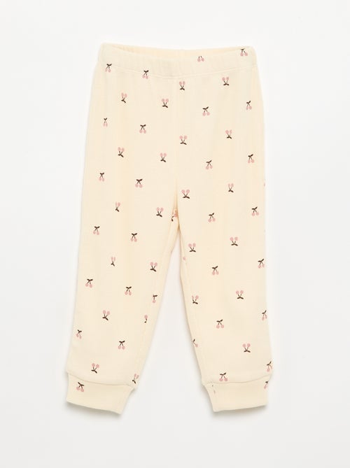 Pijama de 2 piezas estampado de canalé - Kiabi