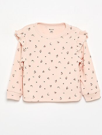 Pijama de 2 piezas estampado de canalé