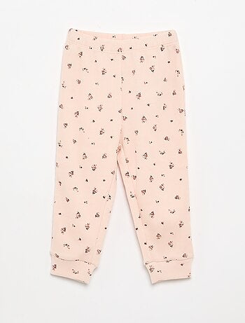 Pijama de 2 piezas estampado de canalé