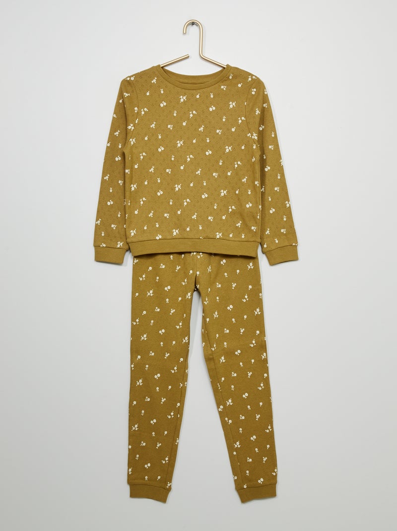 Pijama de 2 piezas estampado MARRON - Kiabi