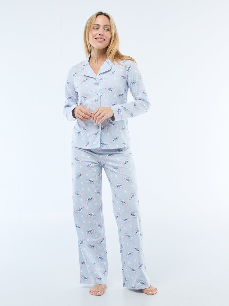 Pijama de 2 piezas estampado 'Stitch' Azul - Kiabi
