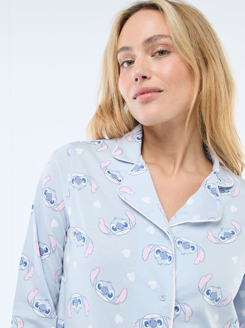 Pijama de 2 piezas estampado 'Stitch' Azul - Kiabi