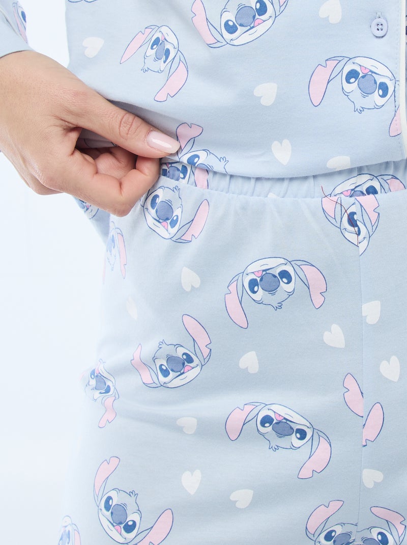 Pijama de 2 piezas estampado 'Stitch' Azul - Kiabi