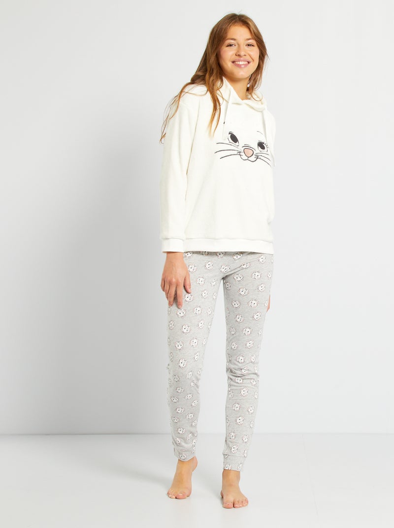 Pijama de 2 piezas 'Marie' Disney de tejido polar y punto BLANCO - Kiabi