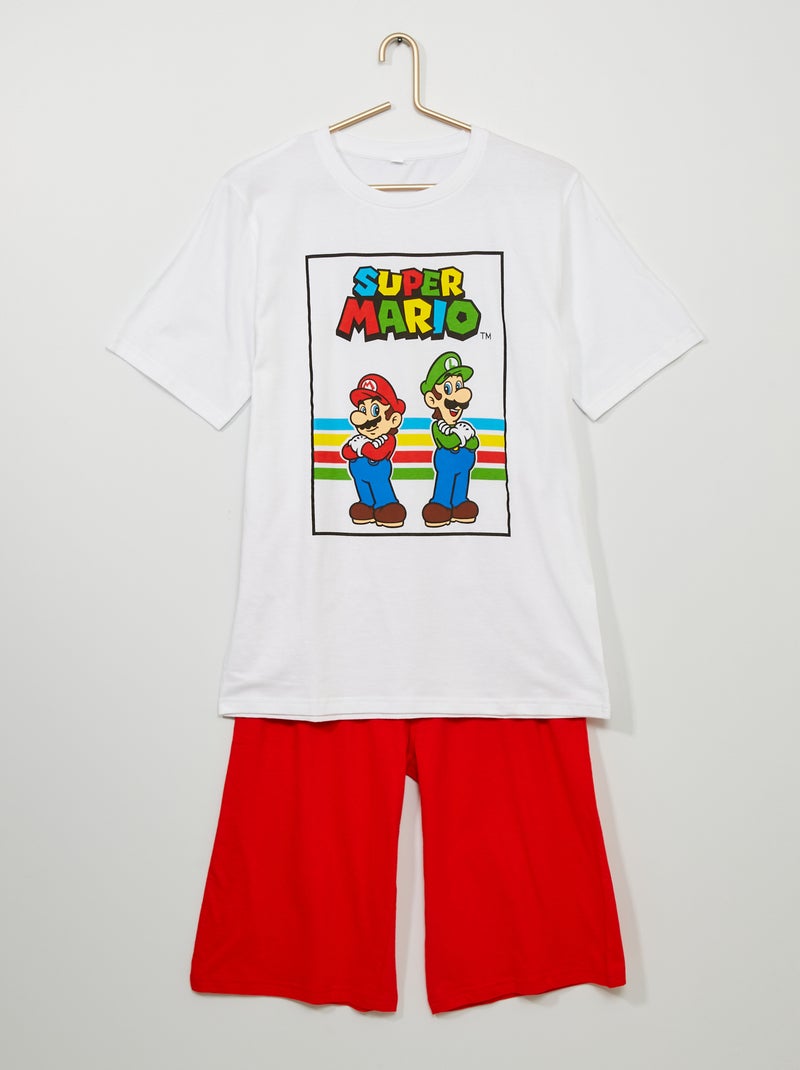 Pijama de 2 piezas 'Mario' 'Nintendo' blanco/rojo - Kiabi
