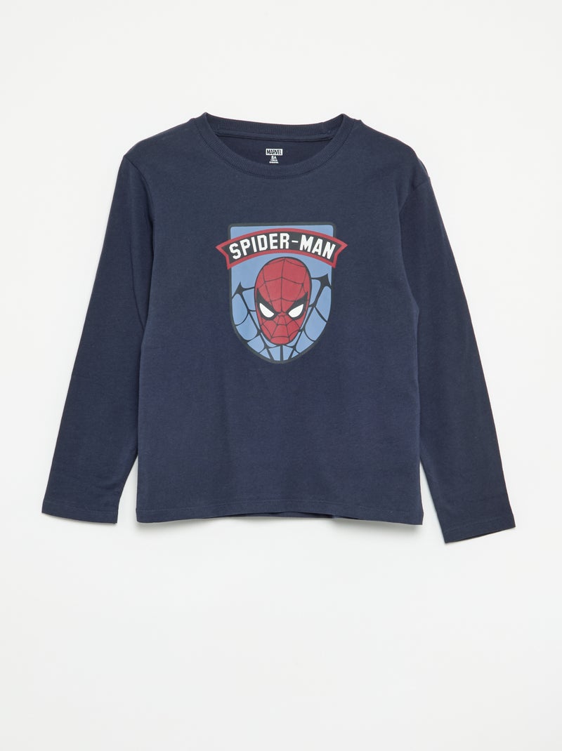 Pijama de 2 piezas "Marvel" - Camiseta de manga larga + pantalón Azul marino - Kiabi