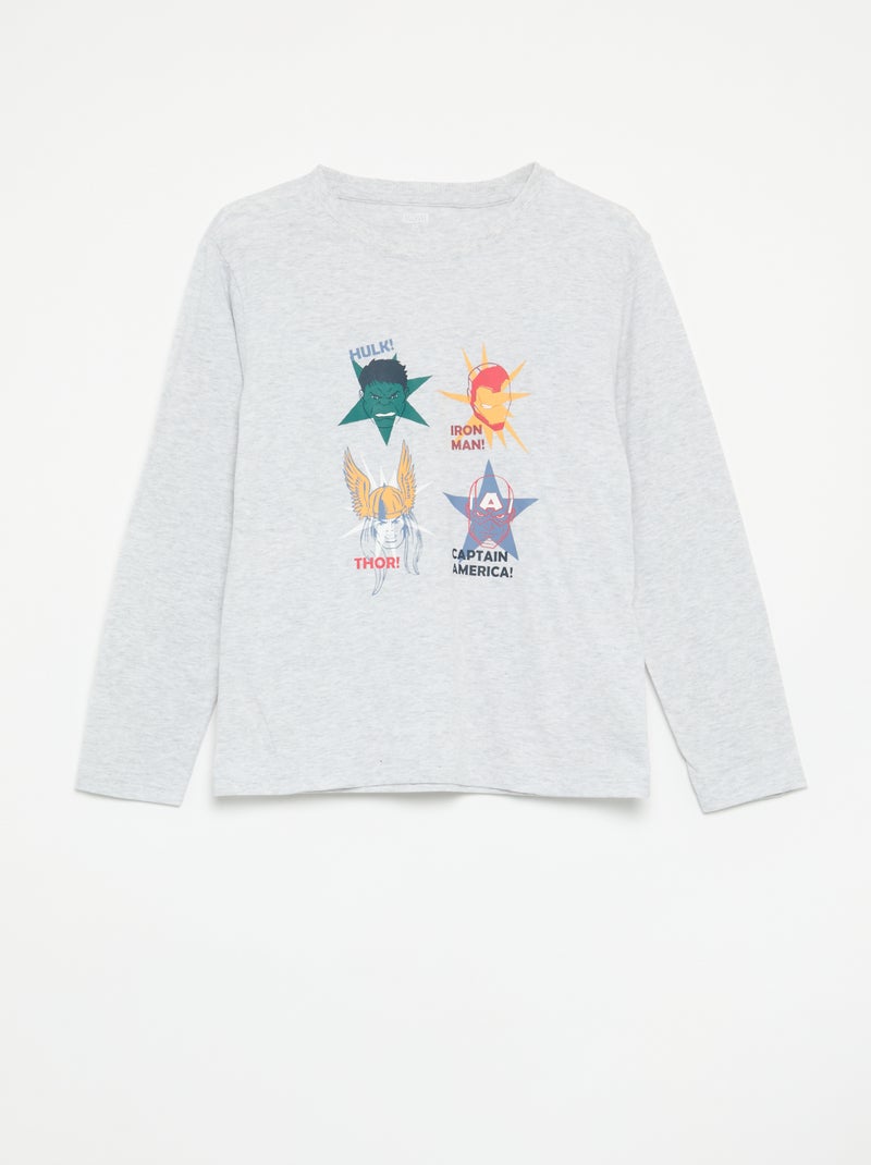 Pijama de 2 piezas 'Marvel' - Camiseta de manga larga + pantalón Gris - Kiabi