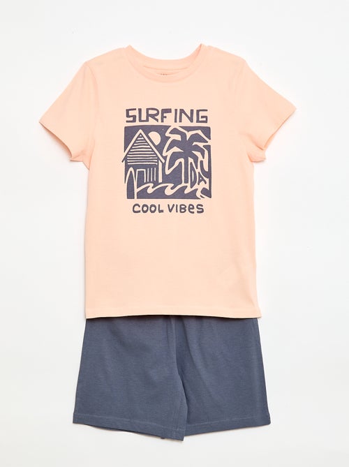Pijama de 2 piezas Pantalón corto + camiseta - Kiabi