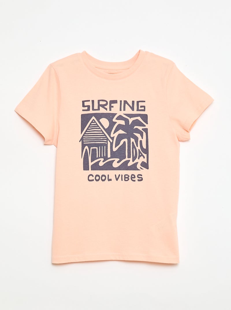 Pijama de 2 piezas Pantalón corto + camiseta Naranja - Kiabi