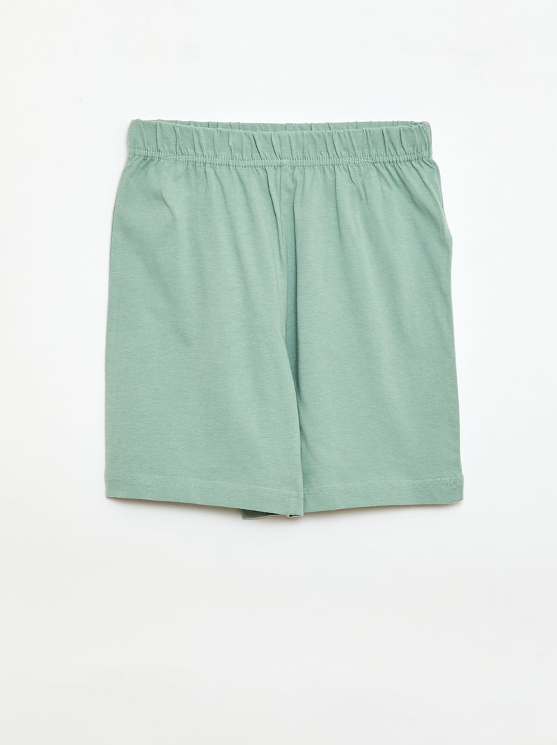 Pijama de 2 piezas Pantalón corto + camiseta Verde - Kiabi