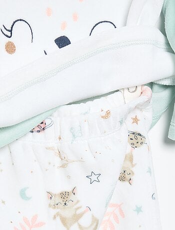 Pijama de 2 piezas 'Petit Béguin' - Camiseta de manga larga + pantalón con pies