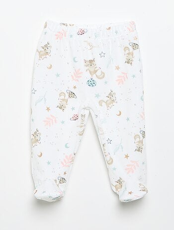 Pijama de 2 piezas 'Petit Béguin' - Camiseta de manga larga + pantalón con pies
