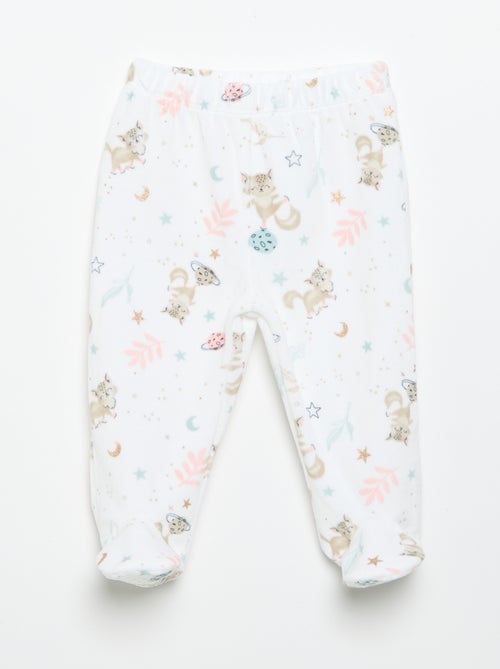 Pijama de 2 piezas 'Petit Béguin' - Camiseta de manga larga + pantalón con pies - Kiabi