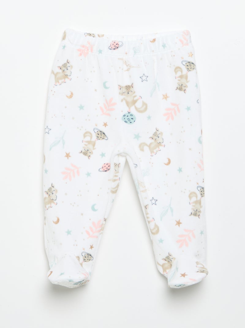 Pijama de 2 piezas 'Petit Béguin' - Camiseta de manga larga + pantalón con pies Verde - Kiabi