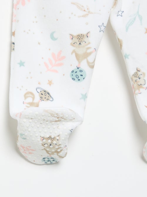 Pijama de 2 piezas 'Petit Béguin' - Camiseta de manga larga + pantalón con pies - Kiabi