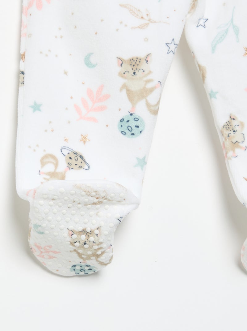 Pijama de 2 piezas 'Petit Béguin' - Camiseta de manga larga + pantalón con pies Verde - Kiabi
