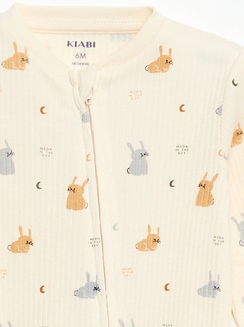 Pijama de algodón Blanco - Kiabi