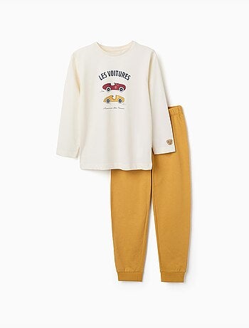 Pijama de algodón con estampado de coches de carreras