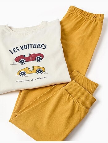 Pijama de algodón con estampado de coches de carreras
