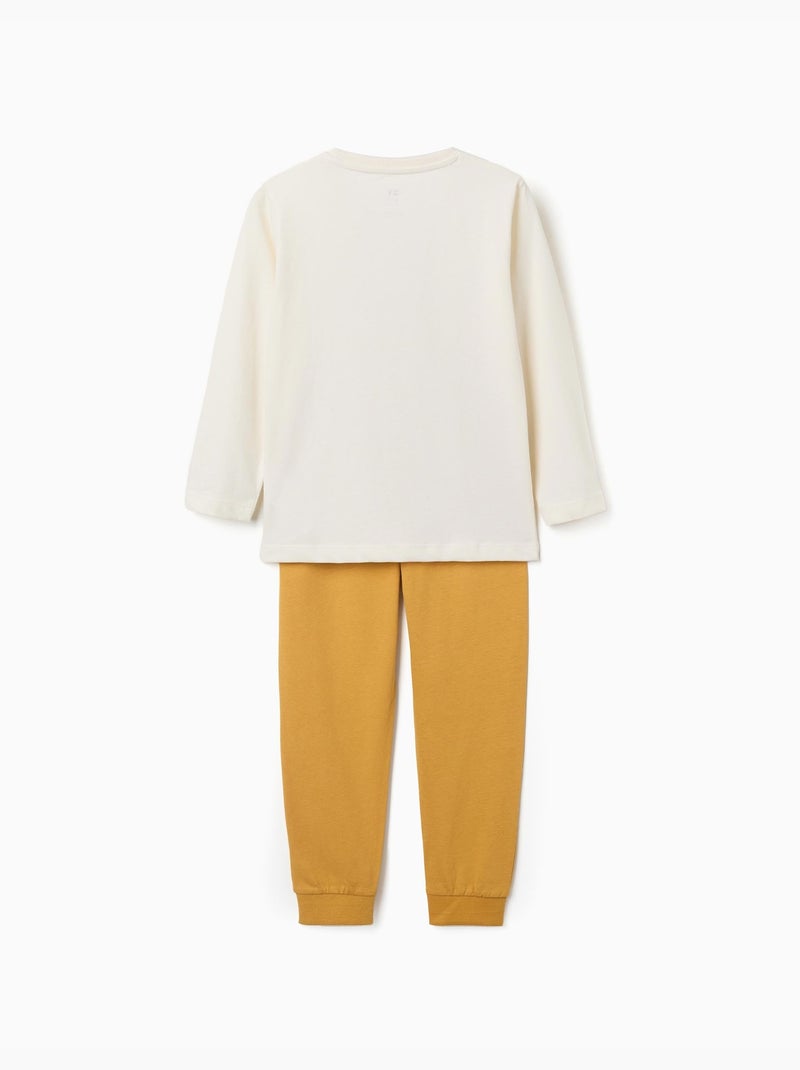 Pijama de algodón con estampado de coches de carreras Blanco - Kiabi