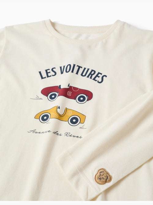 Pijama de algodón con estampado de coches de carreras - Kiabi Pijama de algodón con estampado de coches de carreras - Kiabi