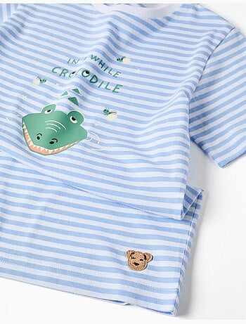 Pijama de algodón con estampado de cocodrilo que brilla en la oscuridad