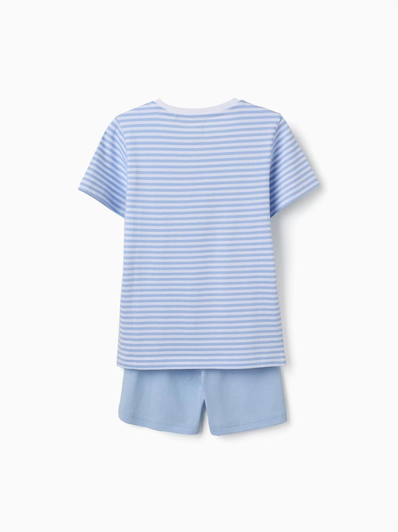 Pijama de algodón con estampado de cocodrilo que brilla en la oscuridad Azul claro - Kiabi