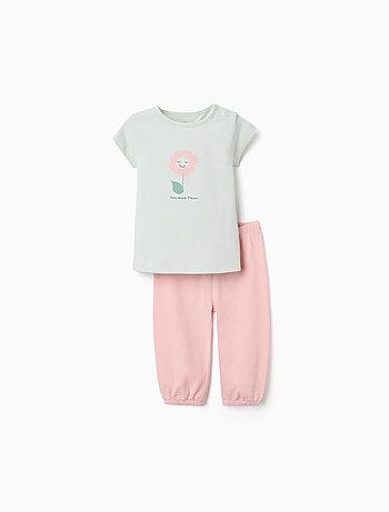 Pijama de algodón con estampado de flores