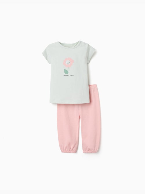 Pijama de algodón con estampado de flores - Kiabi Pijama de algodón con estampado de flores - Kiabi