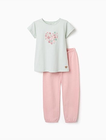 Pijama de algodón con estampado de flores