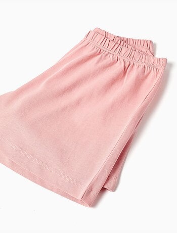 Pijama de algodón con motivo de corazón y volantes