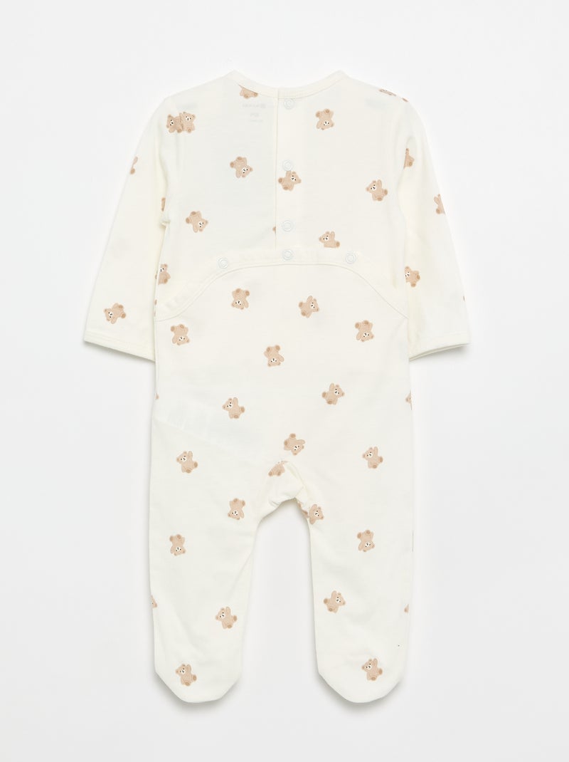 Pijama de algodón de jersey para dormir Blanco - Kiabi