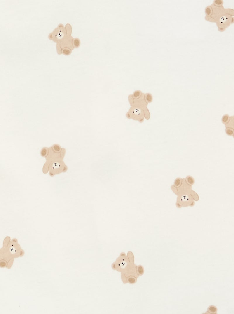 Pijama de algodón de jersey para dormir Blanco - Kiabi