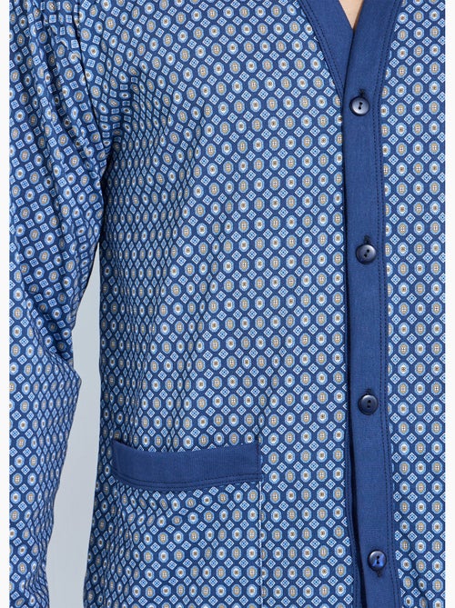 pijama de algodón de manga larga con botones - Afibel - Kiabi pijama de algodón de manga larga con botones - Afibel - Kiabi