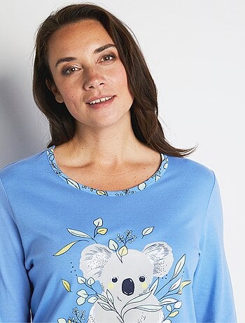 Pijama de algodón estampado con estampado de koalas - Afibel