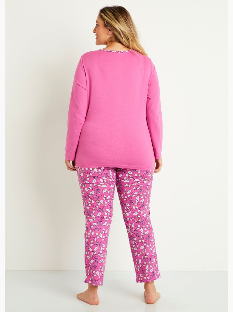 Pijama de algodón estampado con estampado de koalas - Afibel Rosa - Kiabi