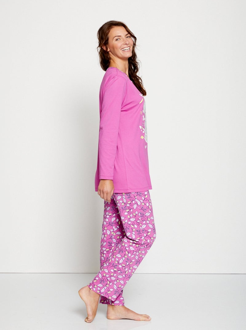 Pijama de algodón estampado con estampado de koalas - Afibel Rosa - Kiabi